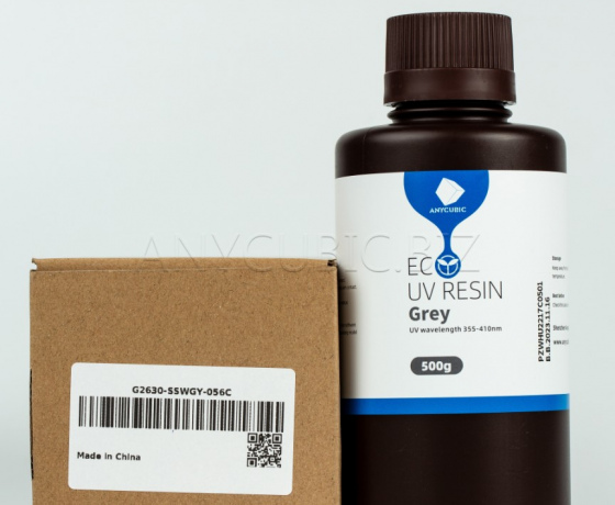 Фото 2 - Сіра Еко Рослинна Фотополімерна смола Anycubic Eco Gray 0,5 кг