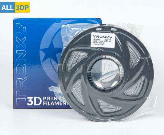 Фото 5 - Сріблястий PETG пластик Tronxy для 3D принтера 340м | 1 кг | 1,75 мм