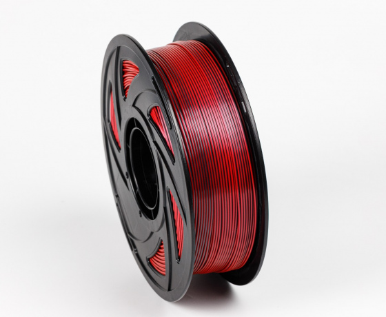 Фото 2 - Червоно-Чорний Шовковий Пла Пластик | PLA SILK Rose Red Black 1кг | 1.75мм | 330м