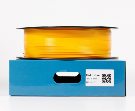Фото 2 - Темно-желтый PETG (ПЭТГ) coPET пластик для 3D принтера 1кг 1.75мм