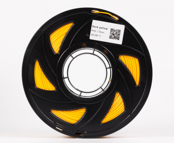 Фото 3 - Темно-желтый PETG (ПЭТГ) coPET пластик для 3D принтера 1кг 1.75мм