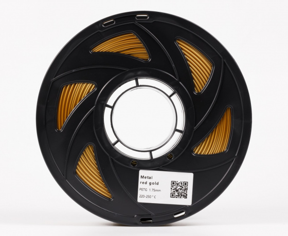 Фото 4 - Червоне золото Металік PETG пластик для 3D принтера | PETG Filament Metal red gold 1кг | 1.75мм | 330м